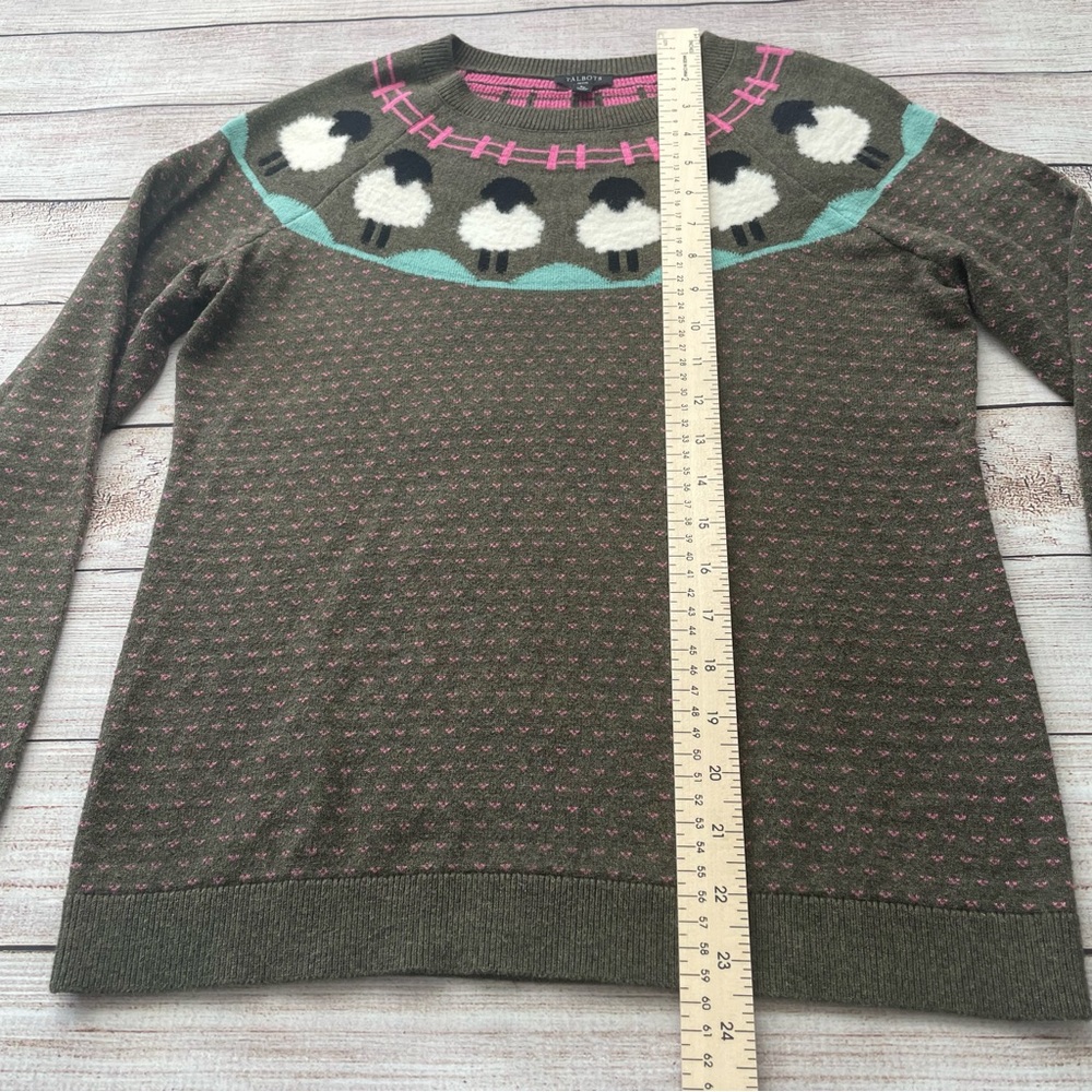 Talbots Sheep Yoke Raglan Crew Neck Pullover Sweater Size Small Petite Winter - Picture 9 of 11